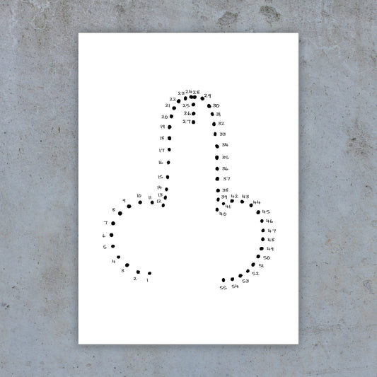 Dot to Dot Cock - Art Print