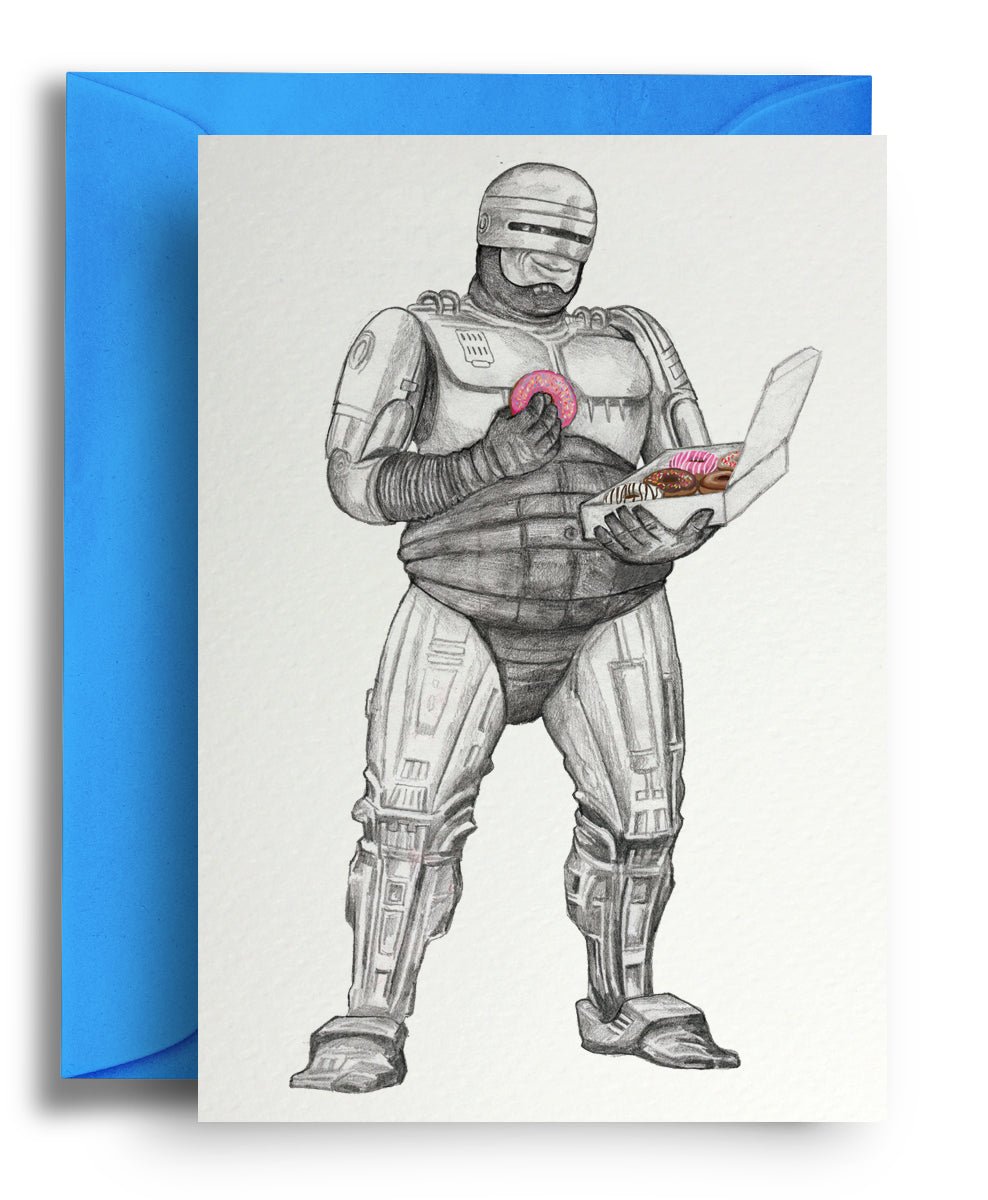 Robocop Doughnut - Quite Good Cards Funny Birthday Card