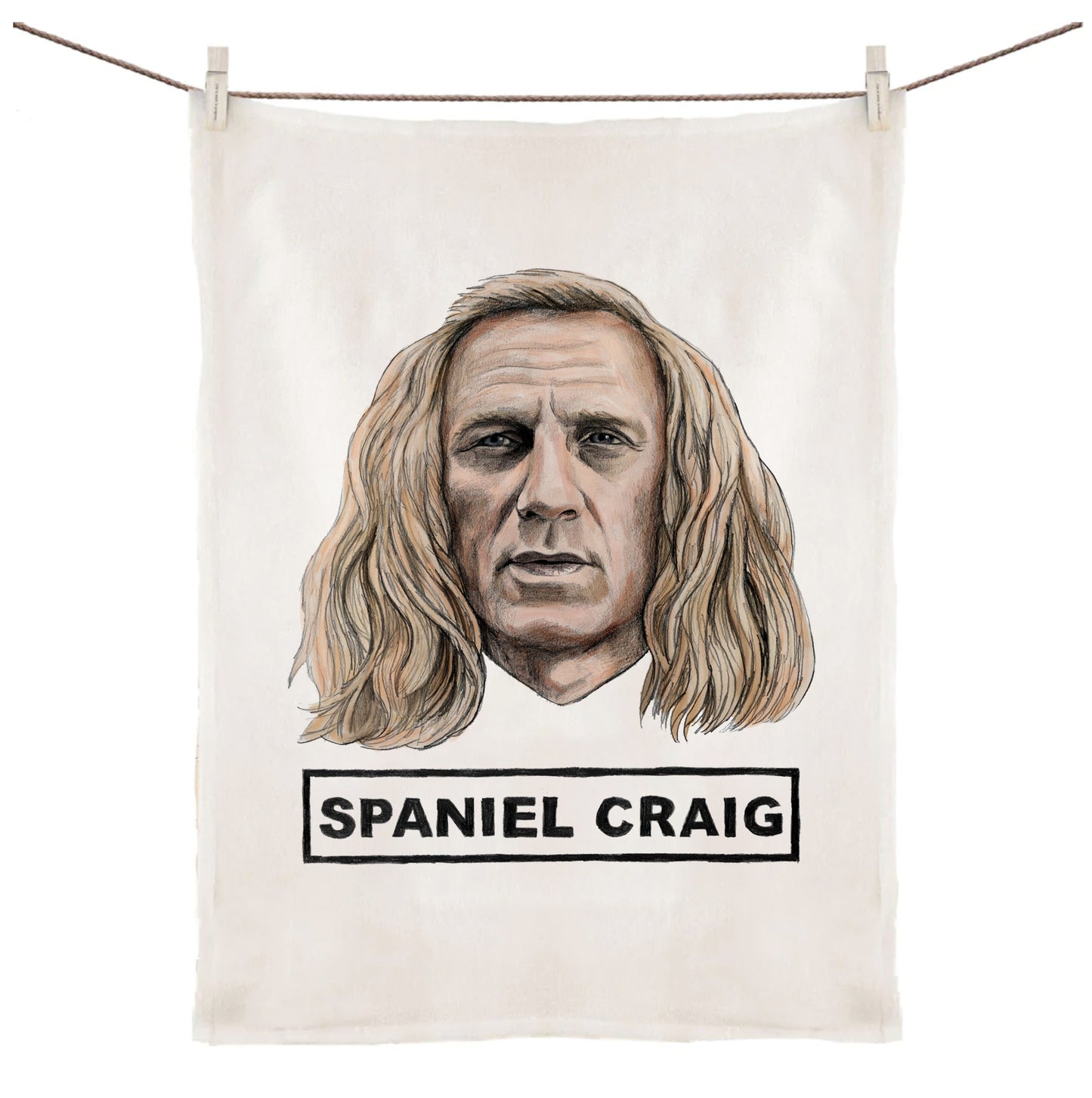 Spaniel Craig - Tea Towel