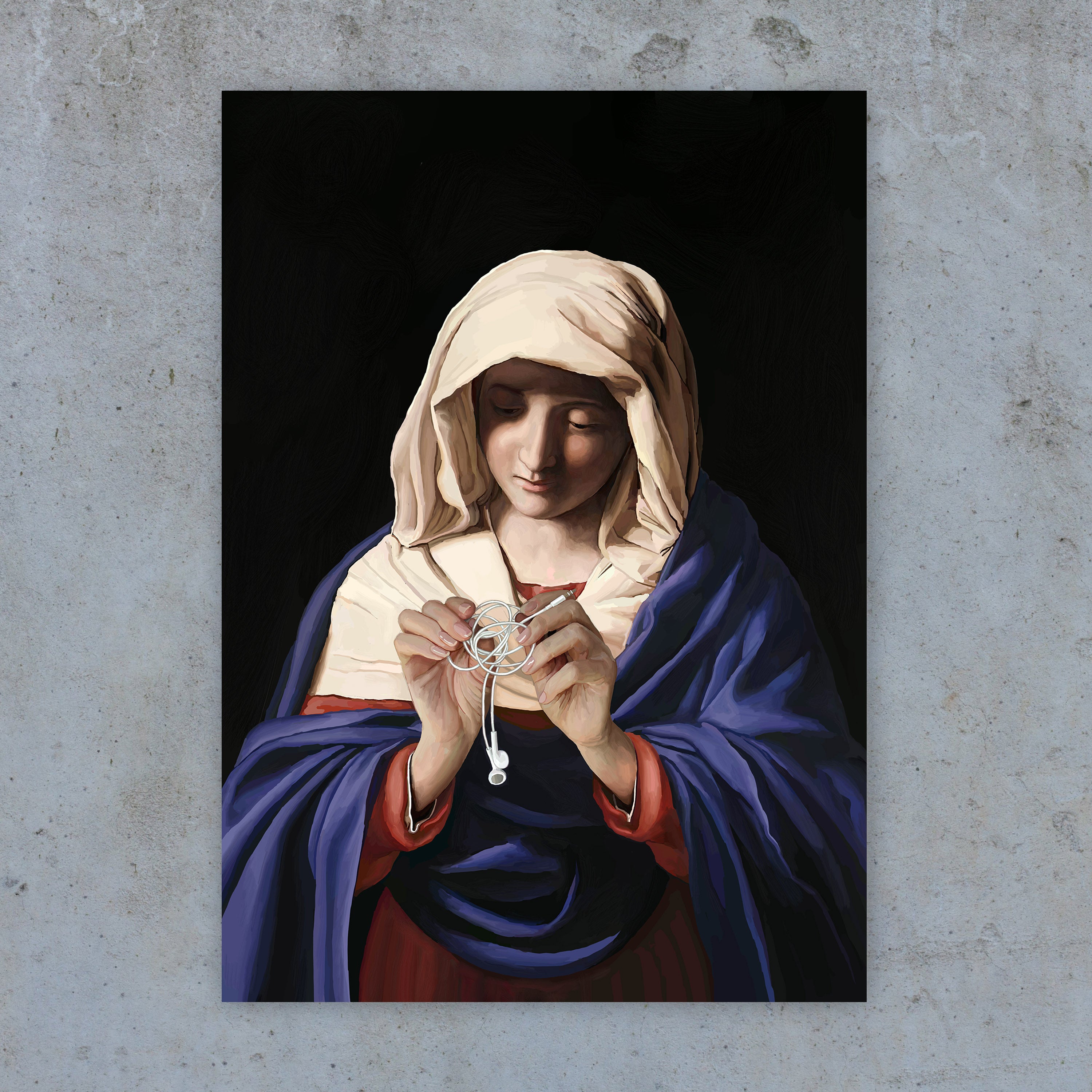 Mary Earphones - Art Print