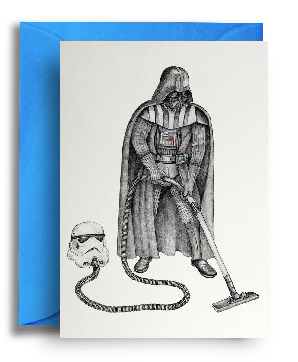 Darth Vader Hoovering - Quite Good Cards Funny Birthday Card