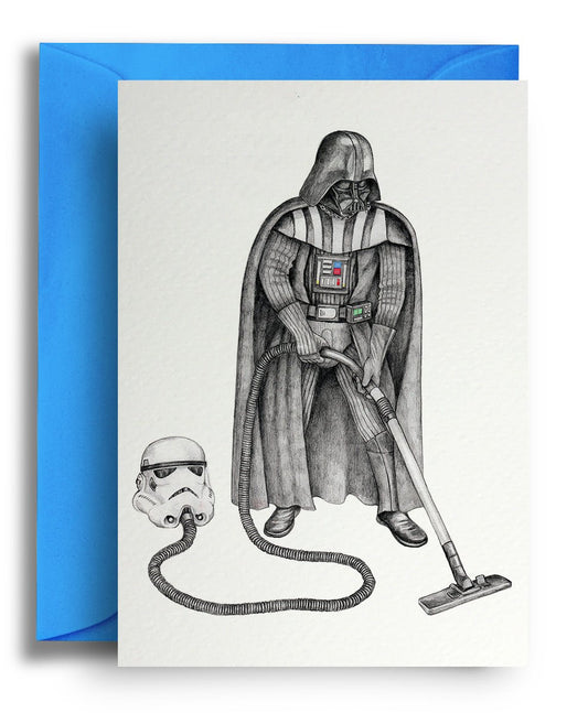 Darth Vader Hoovering - Quite Good Cards Funny Birthday Card