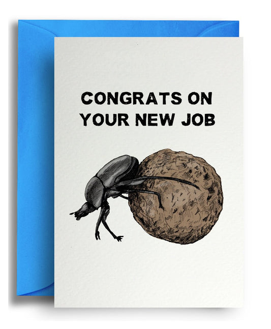 New Job Beetle - Quite Good Cards Funny Birthday Card