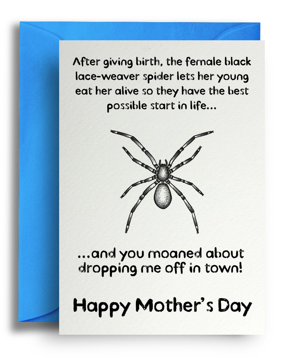 Spider Mother's Day - Quite Good Cards Funny Birthday Card