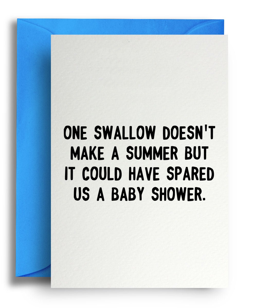 Swallow Baby Shower - Quite Good Cards Funny Birthday Card