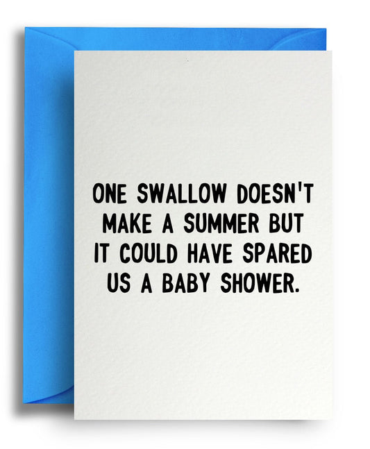 Swallow Baby Shower - Quite Good Cards Funny Birthday Card