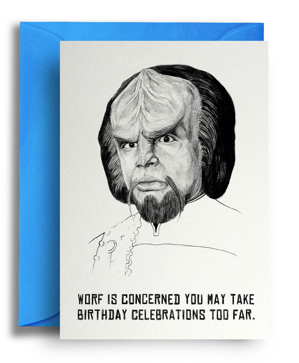 Worf Concerned - Quite Good Cards Funny Birthday Card