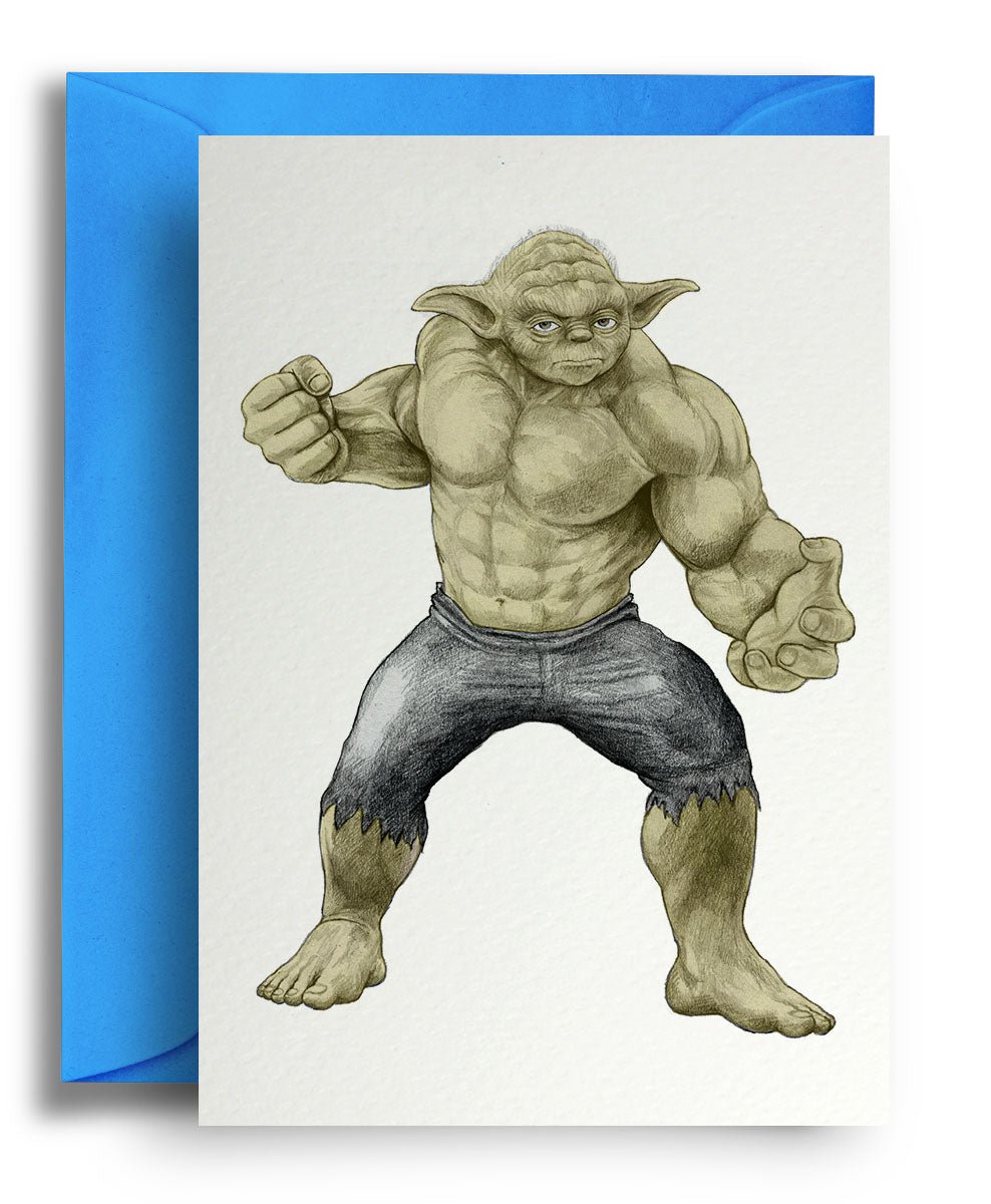 Yoda Hulk - Quite Good Cards Funny Birthday Card